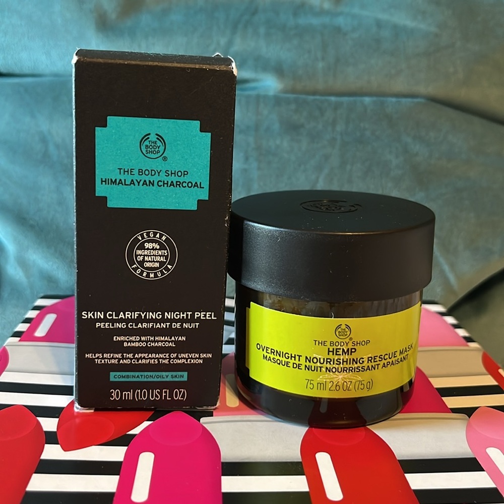 NEW The Body Shop 1- Overnight RescueMask 1- skin clarifying night peel